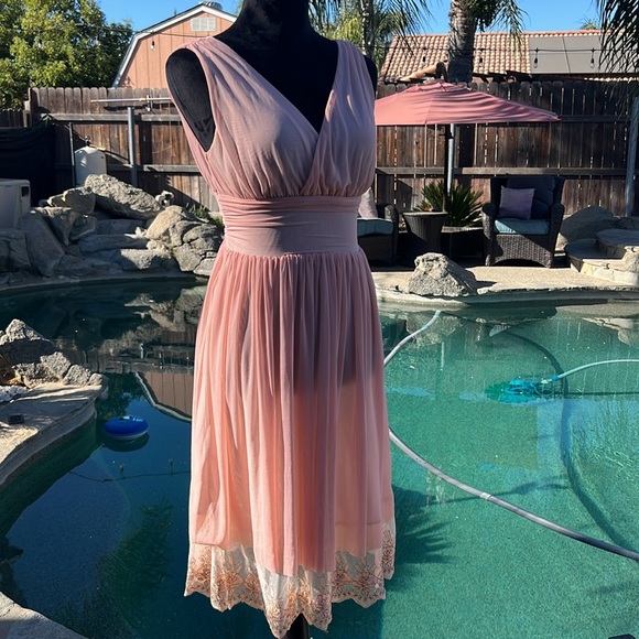 Beautiful Pink with a hint of Peach boutique dress. - Picture 9 of 10